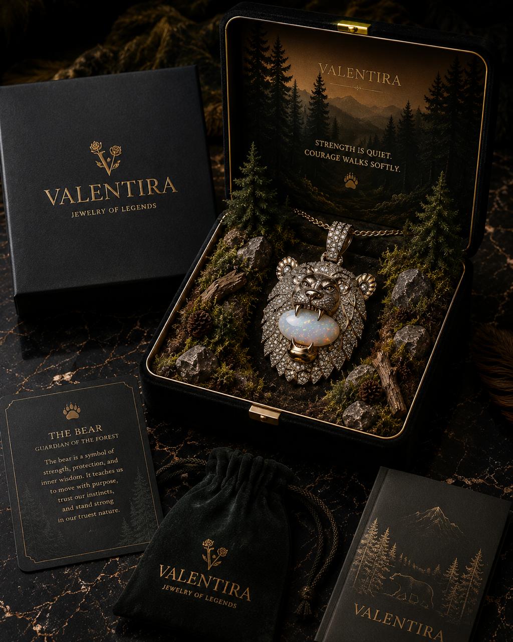 The Bear pendant in the Faunara 'Guardian of the Forest' keepsake box