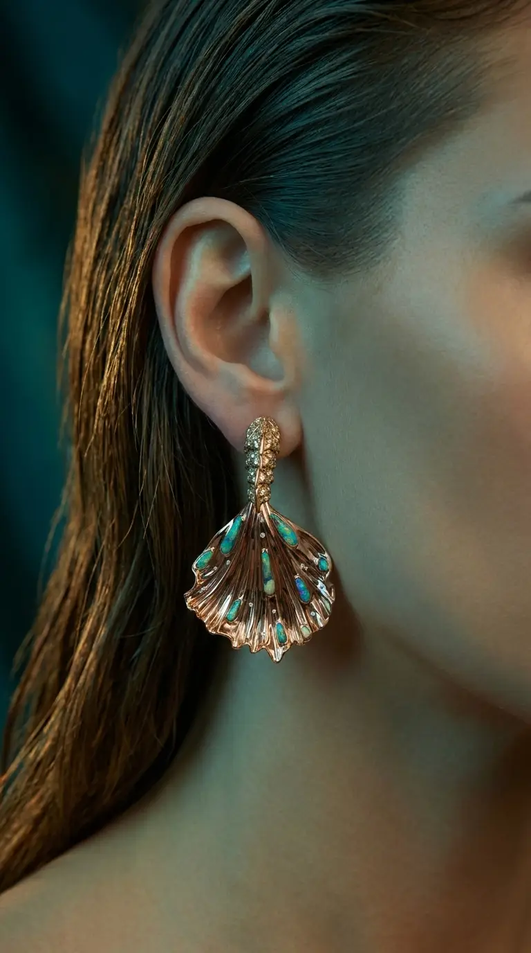 The Mermaid earring, close detail